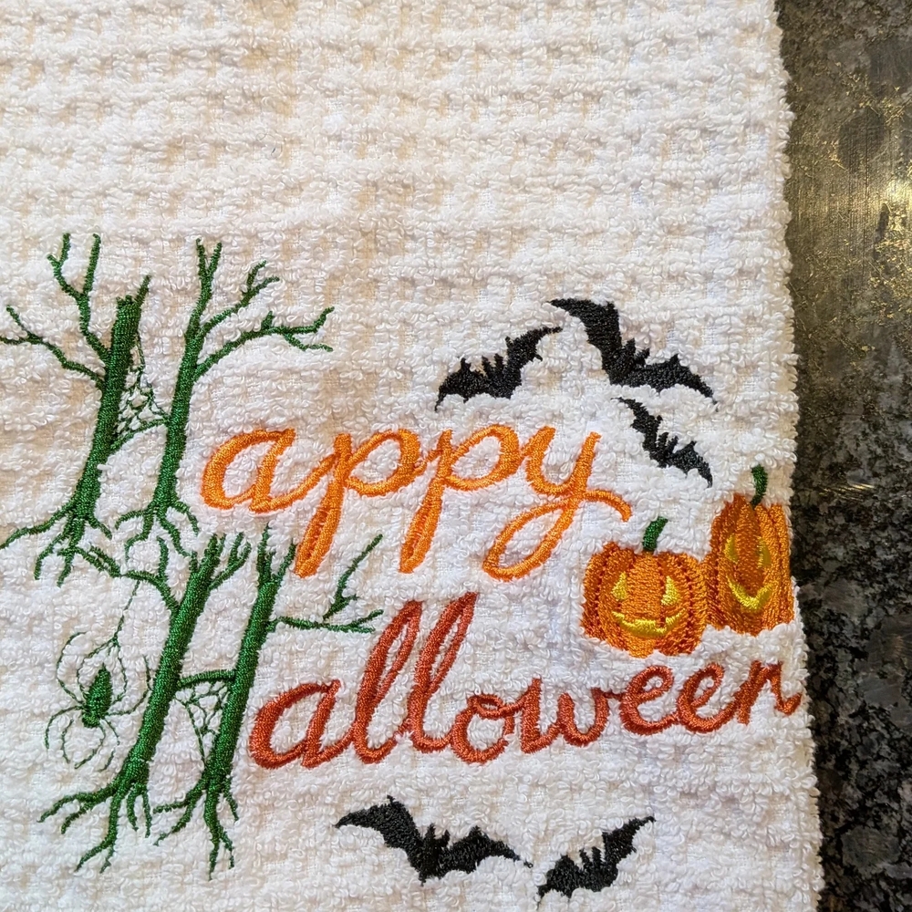Halloween Embroidered Towel